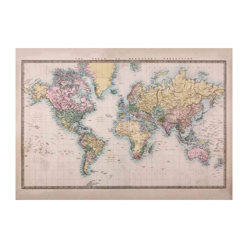 Tableau CARTE VINTAGE - Tableau carte du monde