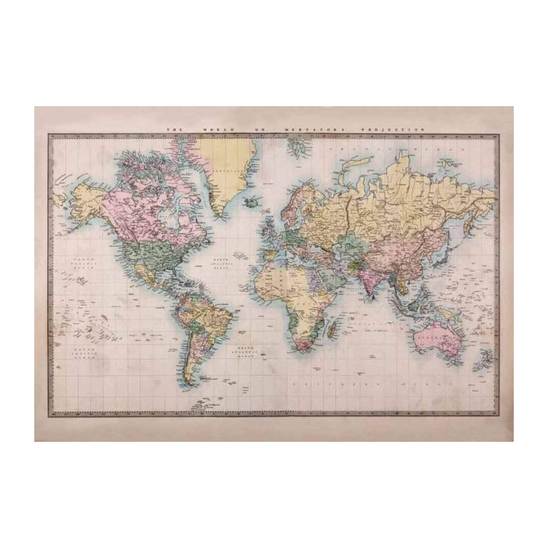 VINTAGE CARD Canvas print - World map