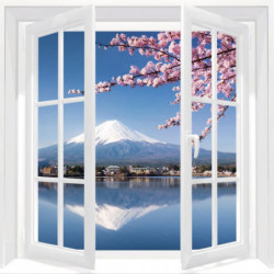 WINDOW ON MOUNT FUJI Canvas print