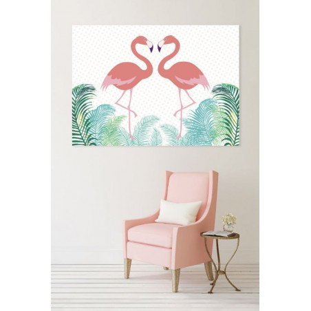 FLAMINGO IN LOVE canvas print