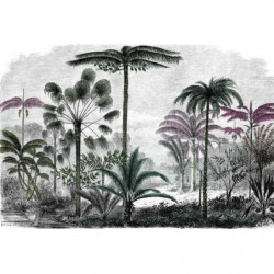 COLOURED PALM TREE ENGRAVING  Wallpaper