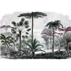 COLOURED PALM TREE ENGRAVING  Poster