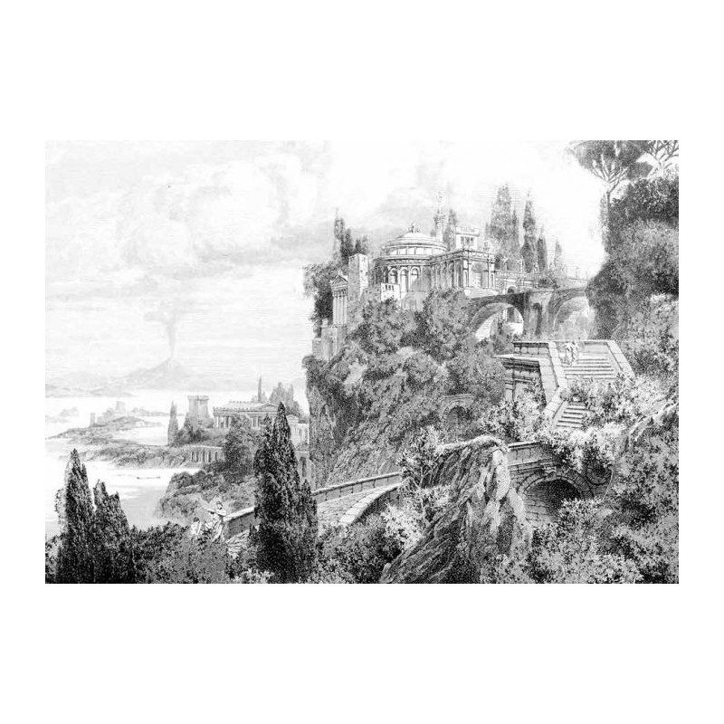 ROMAN TEMPLE ENGRAVING canvas print - Xxl canvas prints