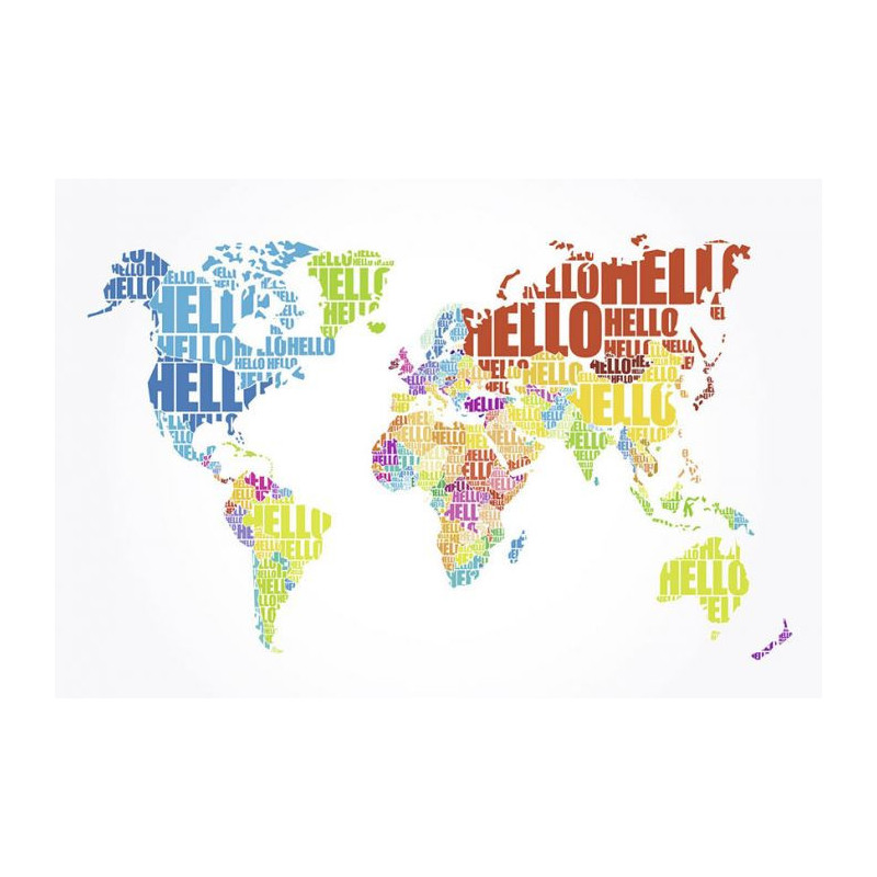 HELLO WORLD poster - World map poster