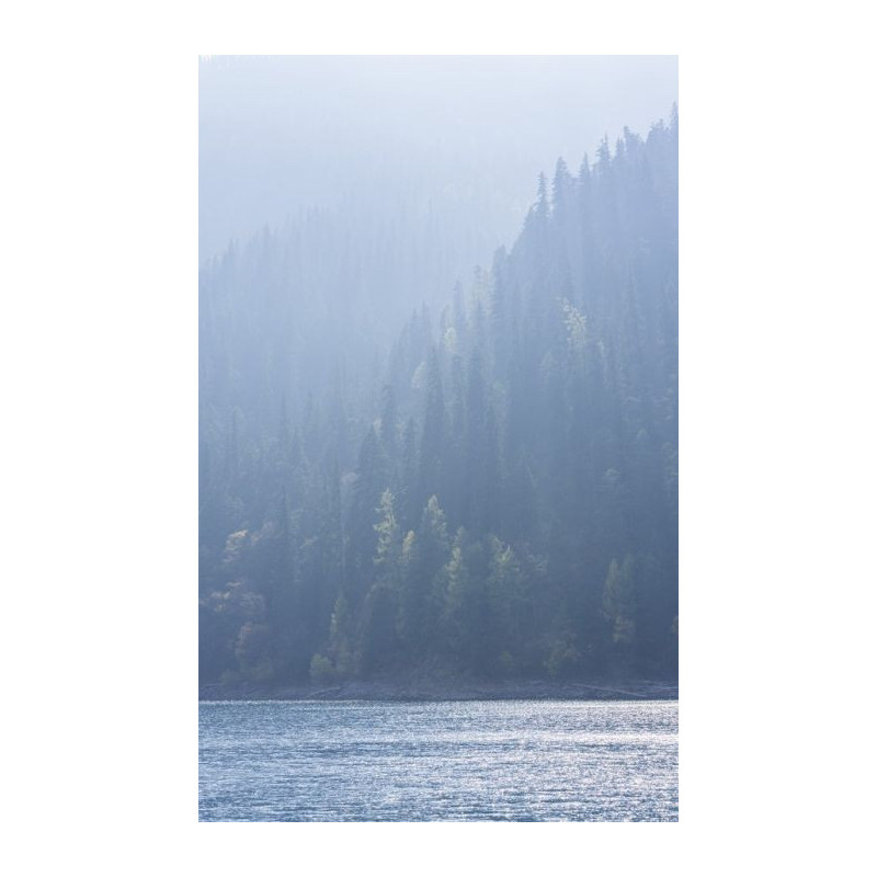 LAKE IN FOG wall hanging - Nature landscape wall hanging tapestry