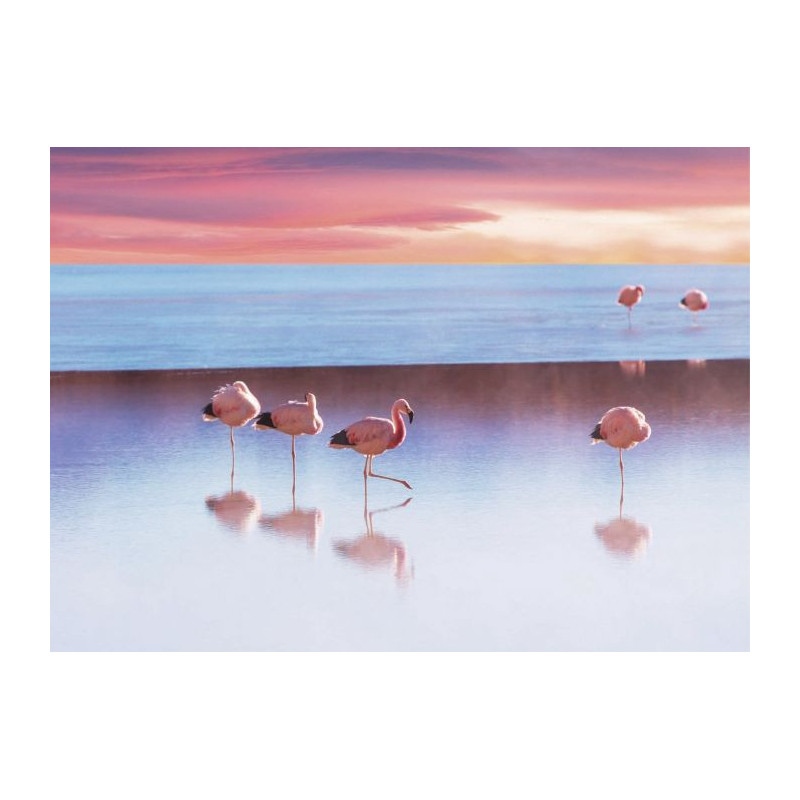 Tableau LE LAC AUX FLAMANTS ROSES - Tableaux xxl