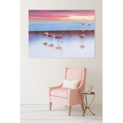 LAKE WITH THE PINK FLAMINGOS Canvas print