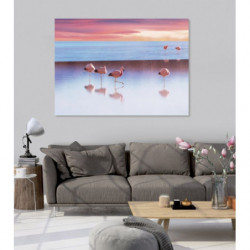 Tableau LE LAC AUX FLAMANTS ROSES