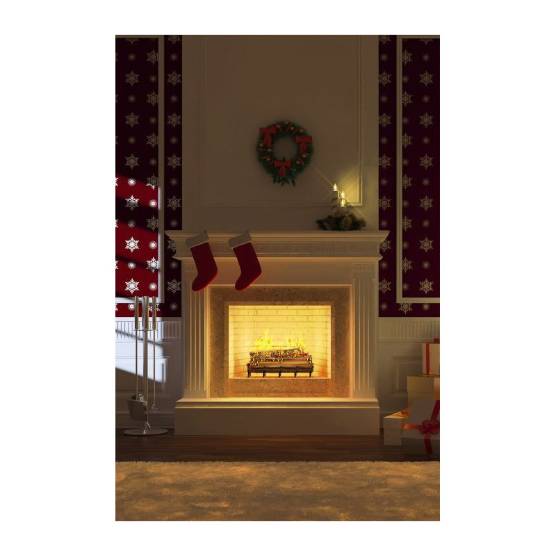 BY THE FIREPLACE wall hanging - Optical illusions wall hanging tapestry