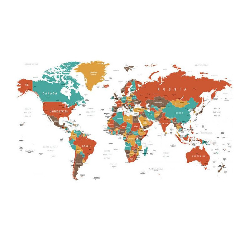 Poster RED MAP - Poster carte du monde