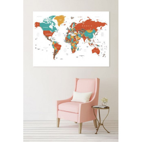 RED MAP Canvas print