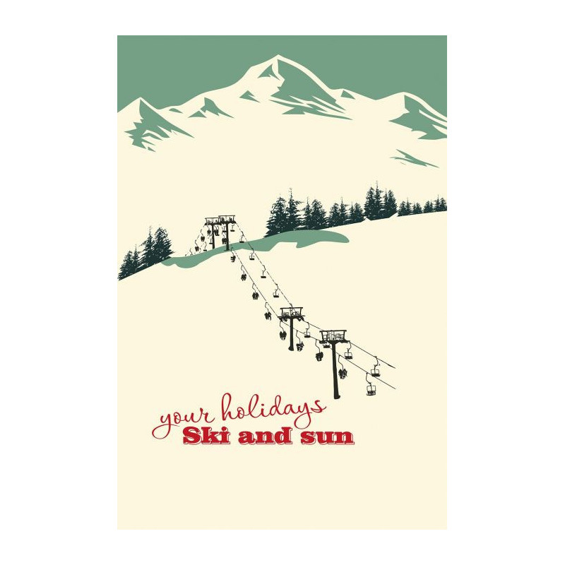 SKI LIFTS Wall hanging - Nature landscape wall hanging tapestry
