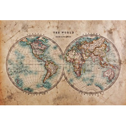 Papier peint Carte du Monde et Tapisserie Planisphère