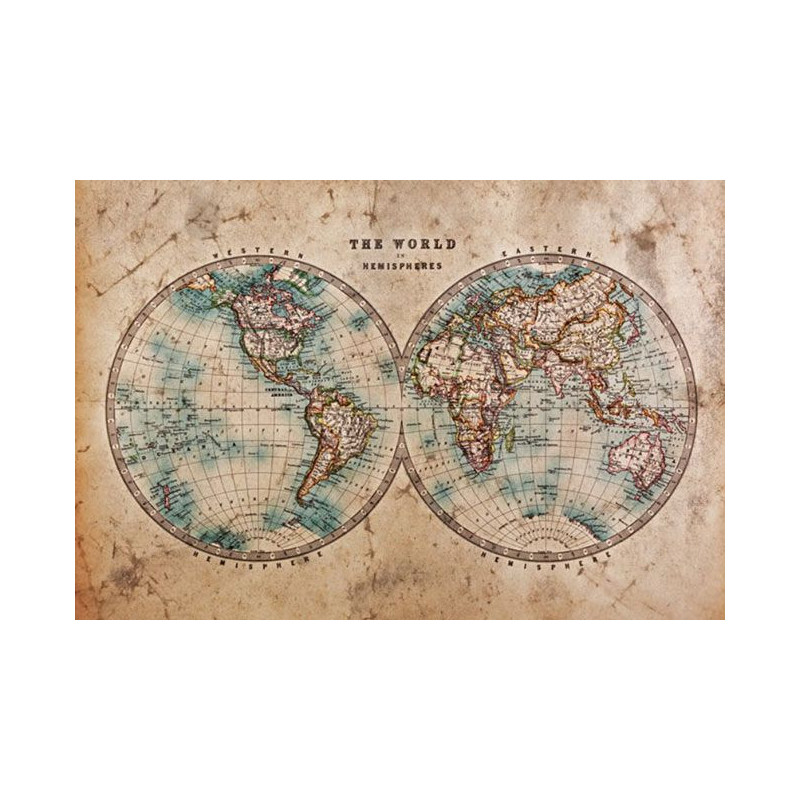 THE WORLD IN HEMISPHERES Wallpaper - Vintage wallpaper