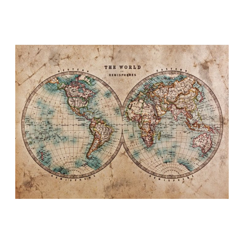 THE WORLD IN HEMISPHERES Canvas print - World map
