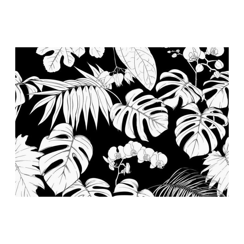 TROPICAL black and white canvas art - Black white canvas print