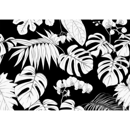 TROPICAL BLACK AND WHITE canvas print