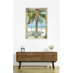 A LOOK AT THE COCONUT TREES Canvas print