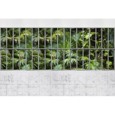 GLASS PARTITION WALL AND CONCRETE Poster