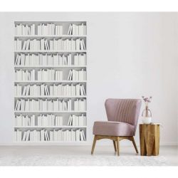 Tenture suspendue BIBLIOTHEQUE DESIGN BLANC