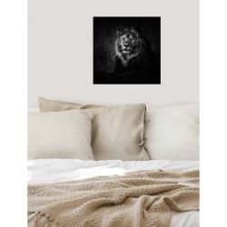 Tableau LION NOIR ET BLANC