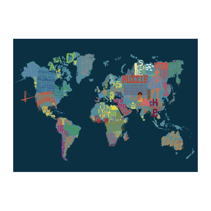 BLUE WORLD Canvas print - World map