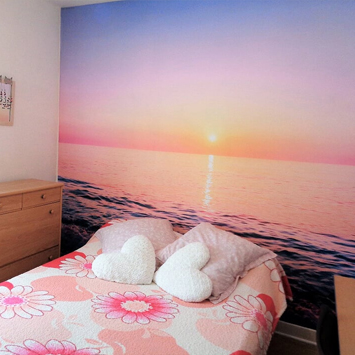 Papier peint chambre mer rose