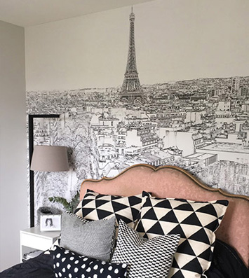 Eternal Paris wallpaper in the bedroom