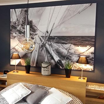Christophe's black and white boat canvas