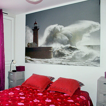 Porto lighthouse canvas in the bedroom