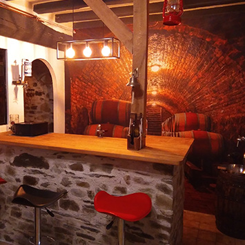 Wine cellar wall decoration in a bar