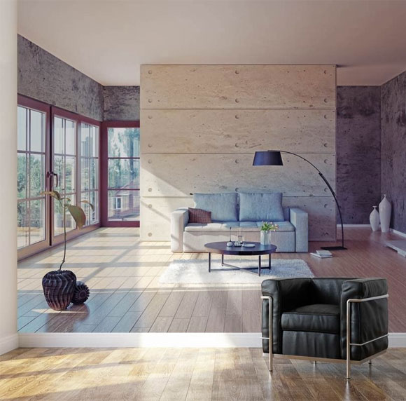 wallpaper living room Trompe l'oeil wallpaper