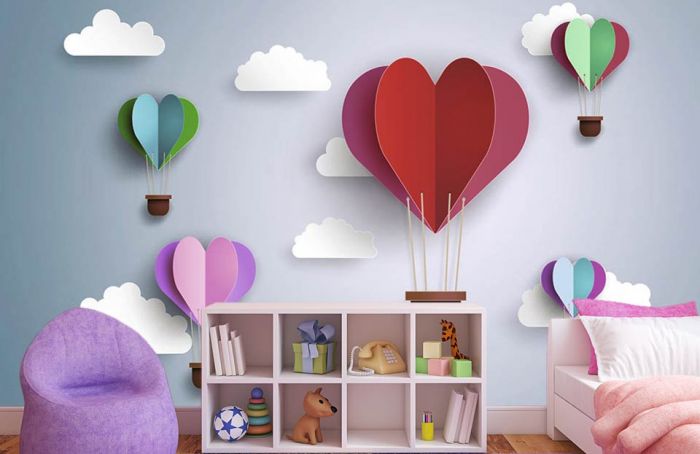 Children's bedroom decoration Flying picture in a child's room