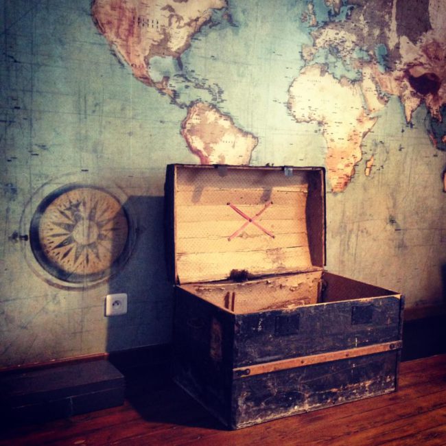 Vintage world map stagings