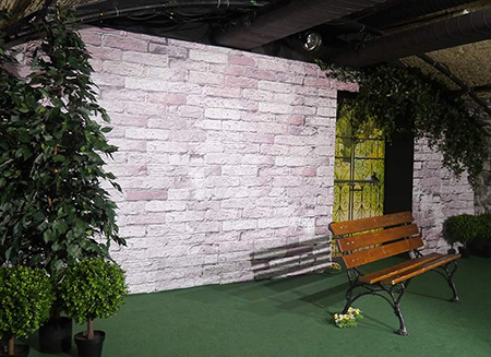 Trompe l'oeil fond de scène théatrale