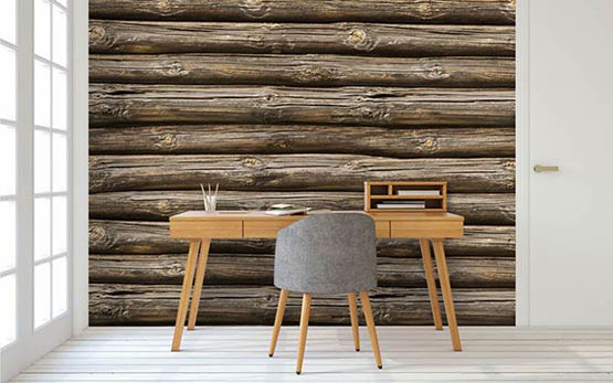 Rondin de bois imitation mur d'un chalet