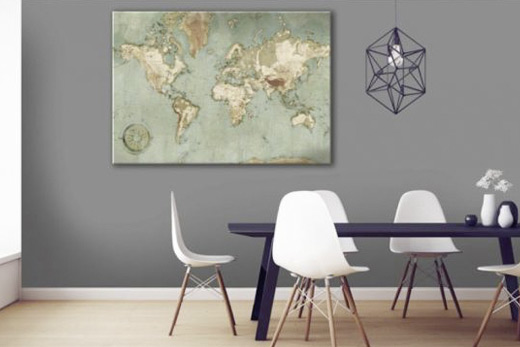 Vintage world map Vintura canvas print