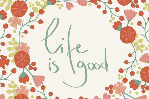 Life is good message canvas print