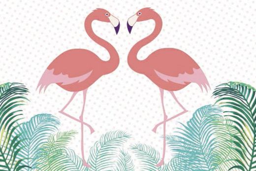 Flamingo in love canvas print