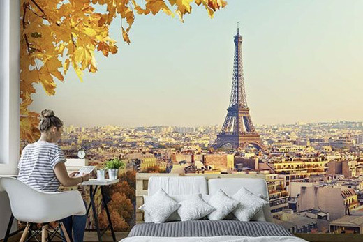 Eiffel Tower bedroom wallpaper