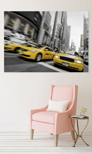 Yellow taxi canvas print in New York