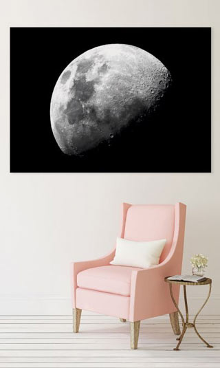Black and white moon canvas print