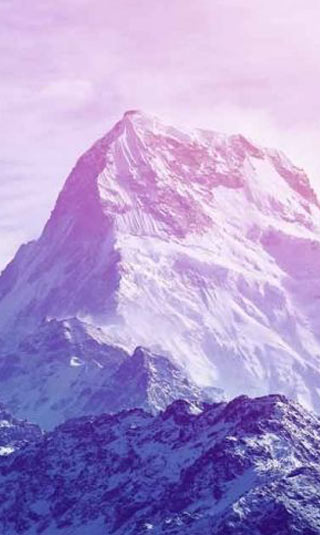 Poster montagne romantique rose