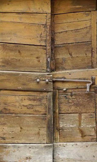 Wooden door privacy screen